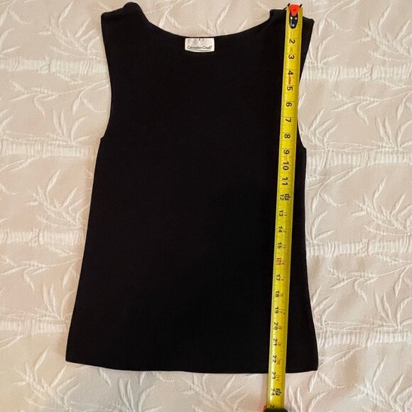 COLDWATER CREEK Cotton Knit/Silk Blend Sleeveless Tank Top Size Medium - Picture 3 of 8